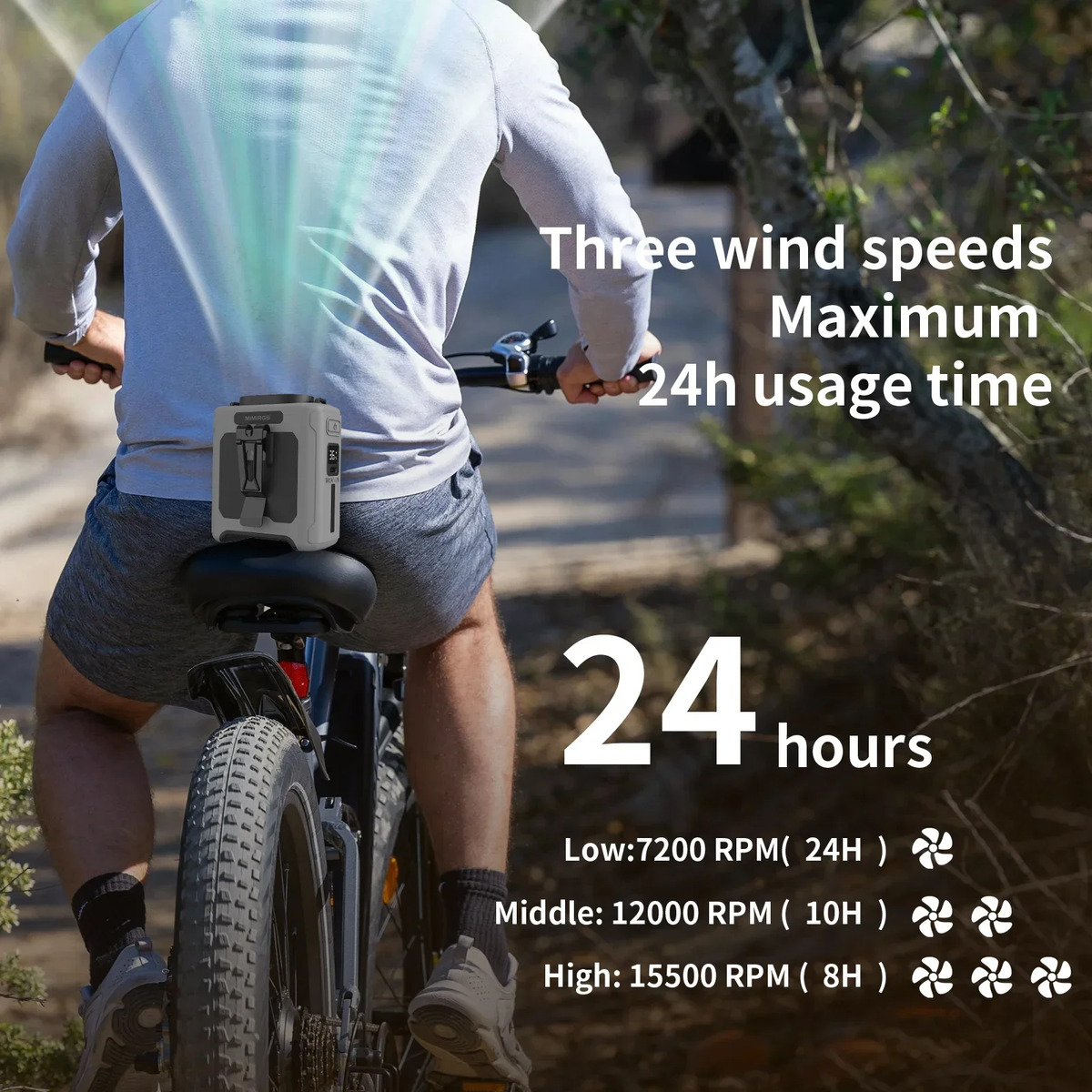 10000Mah Portable Waist Fan LED Lighting Hanging Neck Fan with Power Bank 5 Speed Strong Airflow Cooling Fan for Outdoor Working