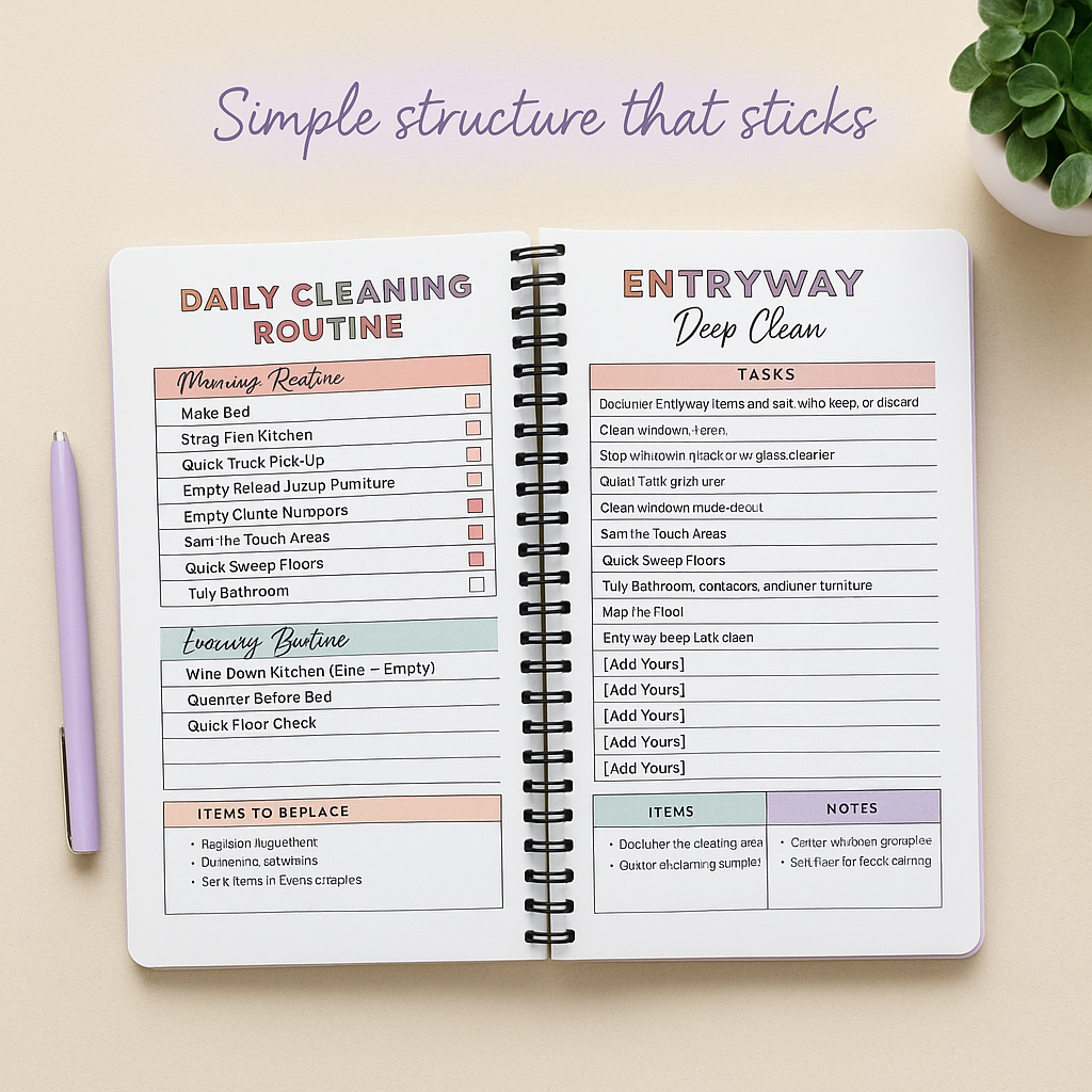 SparkleMind™ ADHD Cleaning Planner