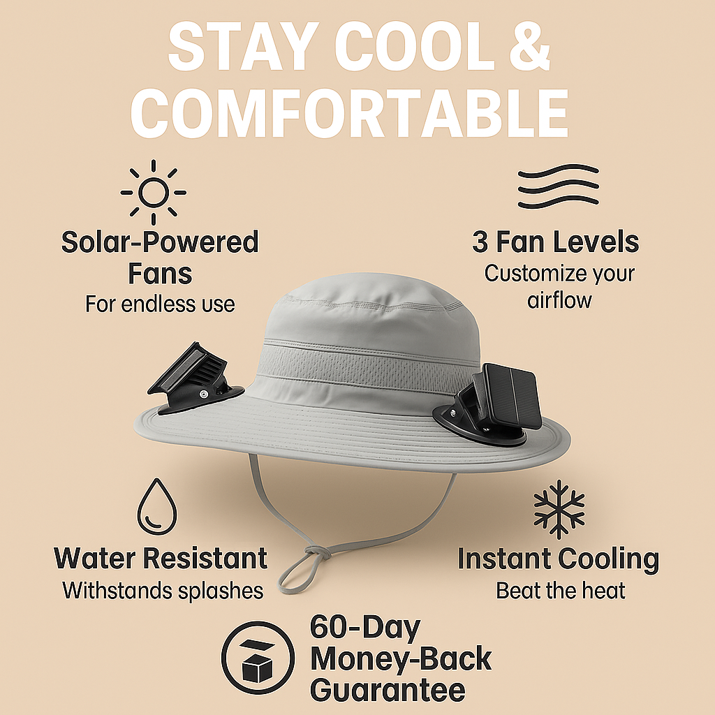 SunTrek Pro™ – Solar-Powered Fan Hat
