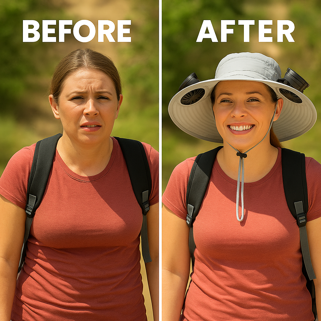 SunTrek Pro™ – Solar-Powered Fan Hat