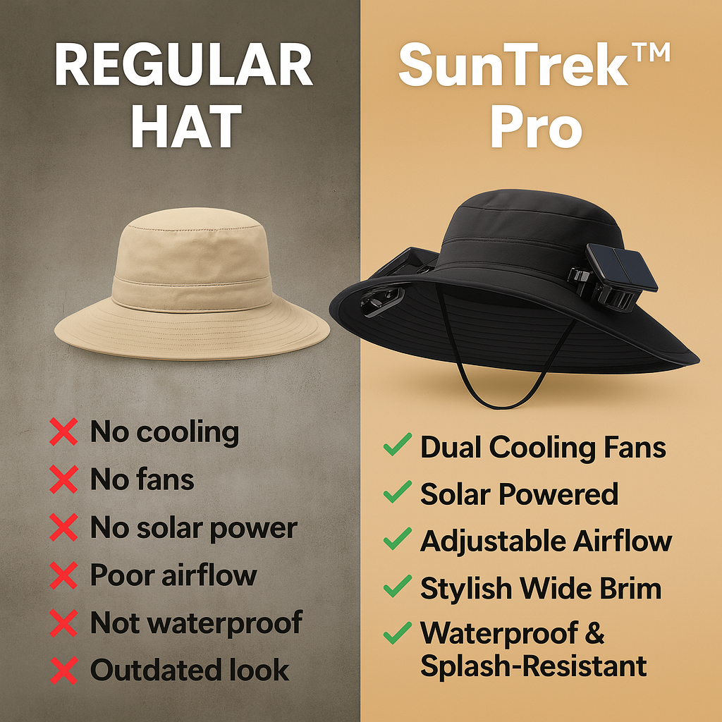 SunTrek Pro™ – Solar-Powered Fan Hat
