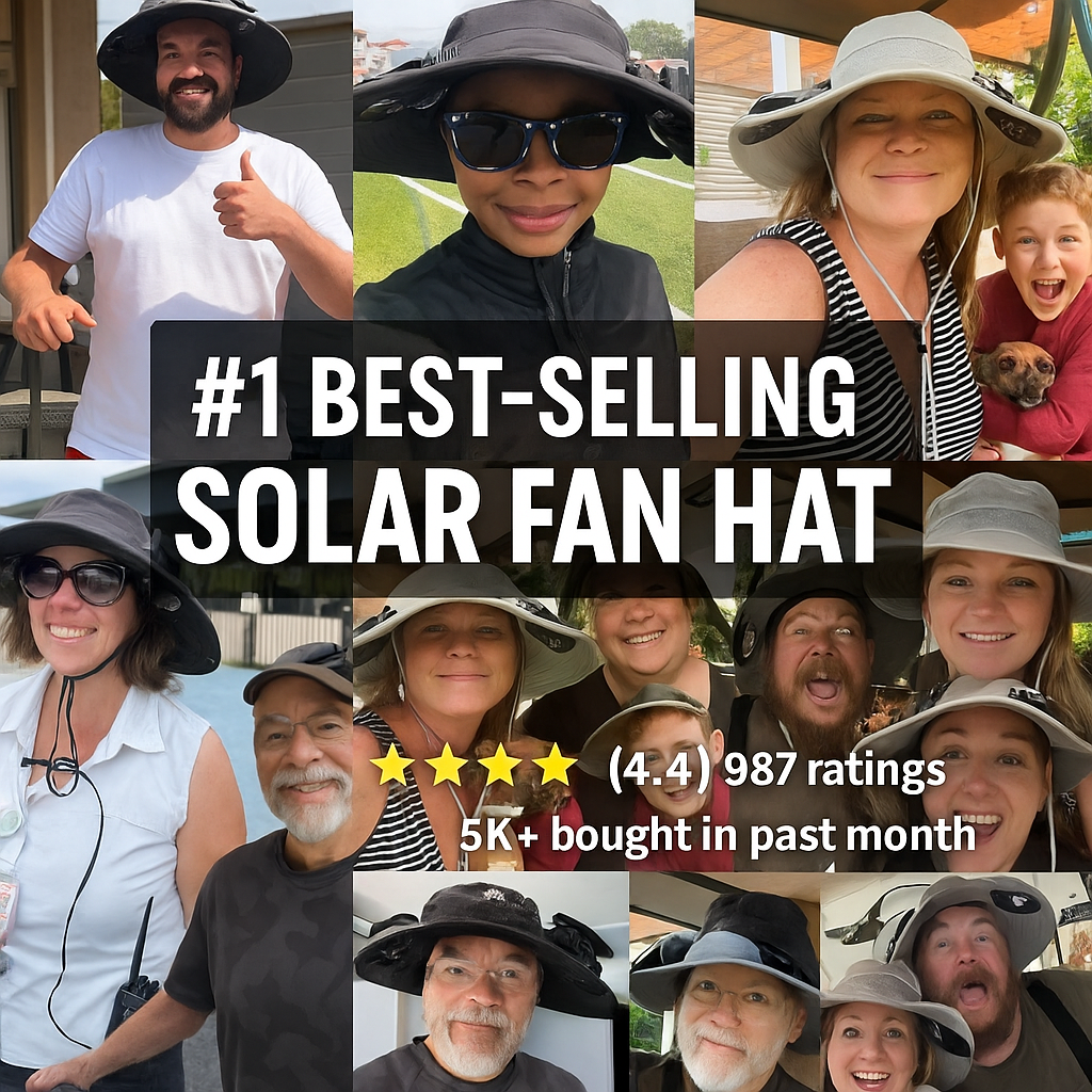 SunTrek Pro™ – Solar-Powered Fan Hat